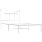 vidaXL Bettgestell mit Kopfteil Metall Weiß 100x190 cm vidaXL Bettgestell mit Kopfteil Metall Weiß 100x190 cm