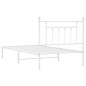 vidaXL Bettgestell mit Kopfteil Metall Weiß 100x190 cm vidaXL Bettgestell mit Kopfteil Metall Weiß 100x190 cm