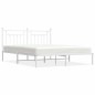 vidaXL Bettgestell mit Kopfteil Metall Weiß 183x213 cm vidaXL Bettgestell mit Kopfteil Metall Weiß 183x213 cm