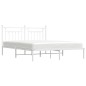 vidaXL Bettgestell mit Kopfteil Metall Weiß 183x213 cm vidaXL Bettgestell mit Kopfteil Metall Weiß 183x213 cm