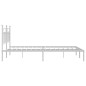 vidaXL Bettgestell mit Kopfteil Metall Weiß 183x213 cm vidaXL Bettgestell mit Kopfteil Metall Weiß 183x213 cm