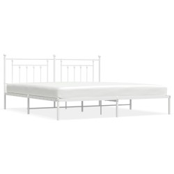 vidaXL Bettgestell mit Kopfteil Metall Weiß 193x203 cm