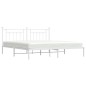 vidaXL Bettgestell mit Kopfteil Metall Weiß 193x203 cm vidaXL Bettgestell mit Kopfteil Metall Weiß 193x203 cm