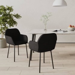 vidaXL Esszimmerstühle 2 Stk. Schwarz Samt