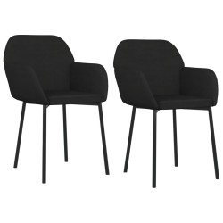 vidaXL Esszimmerstühle 2 Stk. Schwarz Samt