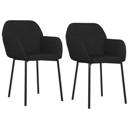 vidaXL Esszimmerstühle 2 Stk. Schwarz Samt