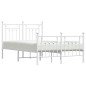 vidaXL Bettgestell mit Kopf- und Fußteil Metall Weiß 135x190 cm vidaXL Bettgestell mit Kopf- und Fußteil Metall Weiß 135x190 cm