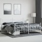 vidaXL Bettgestell mit Kopf- und Fußteil Metall Weiß 193x203 cm vidaXL Bettgestell mit Kopf- und Fußteil Metall Weiß 193x203 cm