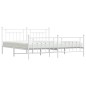 vidaXL Bettgestell mit Kopf- und Fußteil Metall Weiß 193x203 cm vidaXL Bettgestell mit Kopf- und Fußteil Metall Weiß 193x203 cm