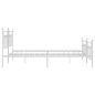 vidaXL Bettgestell mit Kopf- und Fußteil Metall Weiß 193x203 cm vidaXL Bettgestell mit Kopf- und Fußteil Metall Weiß 193x203 cm
