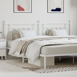 vidaXL Kopfteil Metall Weiß 193 cm