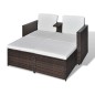vidaXL 4-tlg. Garten-Lounge-Set mit Kissen Poly Rattan Braun vidaXL 4-tlg. Garten-Lounge-Set mit Kissen Poly Rattan Braun