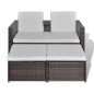 vidaXL 4-tlg. Garten-Lounge-Set mit Kissen Poly Rattan Braun vidaXL 4-tlg. Garten-Lounge-Set mit Kissen Poly Rattan Braun