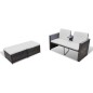 vidaXL 4-tlg. Garten-Lounge-Set mit Kissen Poly Rattan Braun vidaXL 4-tlg. Garten-Lounge-Set mit Kissen Poly Rattan Braun