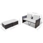 vidaXL 4-tlg. Garten-Lounge-Set mit Kissen Poly Rattan Braun vidaXL 4-tlg. Garten-Lounge-Set mit Kissen Poly Rattan Braun