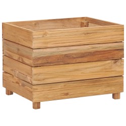 vidaXL Hochbeet 50x40x38 cm Teak Altholz und Stahl