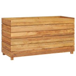 vidaXL Hochbeet 100x40x55 cm Teak Altholz und Stahl