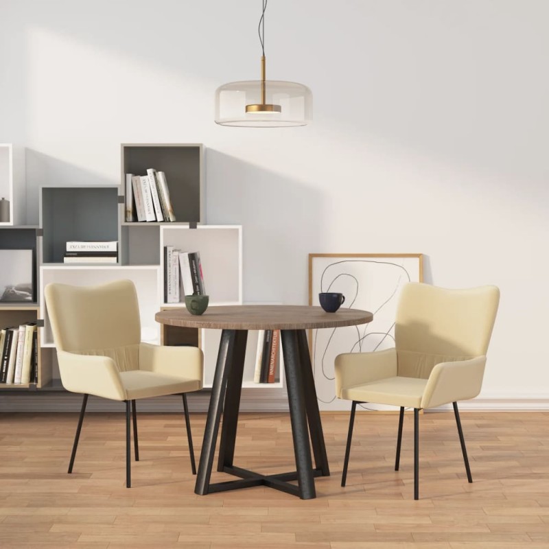 vidaXL Esszimmerstühle 2 Stk. Creme Samt vidaXL Esszimmerstühle 2 Stk. Creme Samt