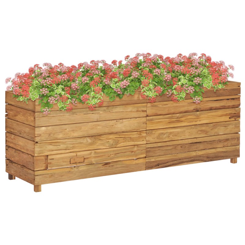 vidaXL Hochbeet 150x40x55 cm Massivholz Teak und Stahl vidaXL Hochbeet 150x40x55 cm Massivholz Teak und Stahl