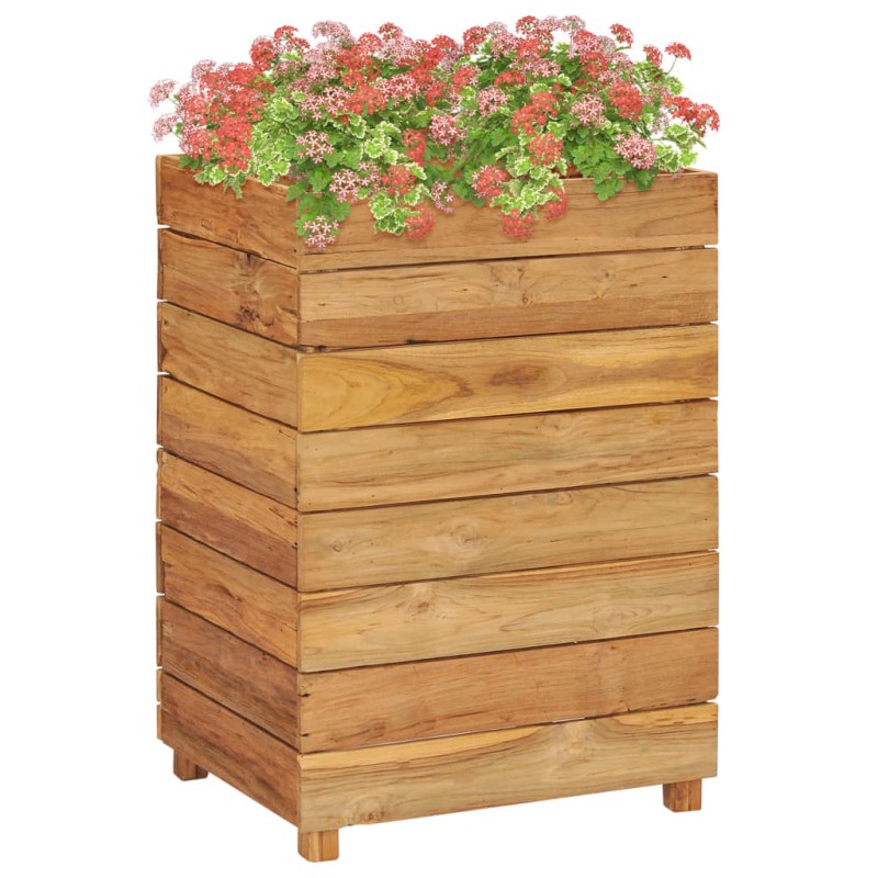 vidaXL Hochbeet 50x40x72 cm Teak Altholz und Stahl vidaXL Hochbeet 50x40x72 cm Teak Altholz und Stahl