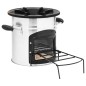 vidaXL Camping-Ofen Silbern 45,5x33x25,5 cm Edelstahl
