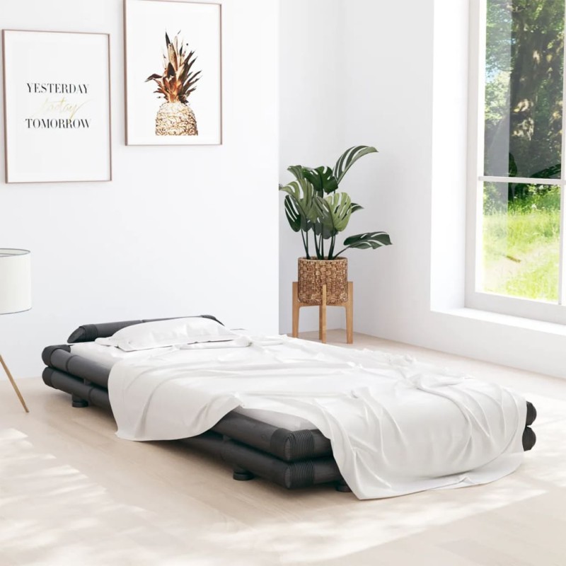vidaXL Bambusbett Dunkelbraun 90x200 cm vidaXL Bambusbett Dunkelbraun 90x200 cm