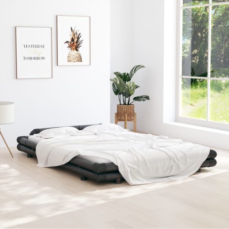 vidaXL Bambusbett Dunkelbraun 140x200 cm