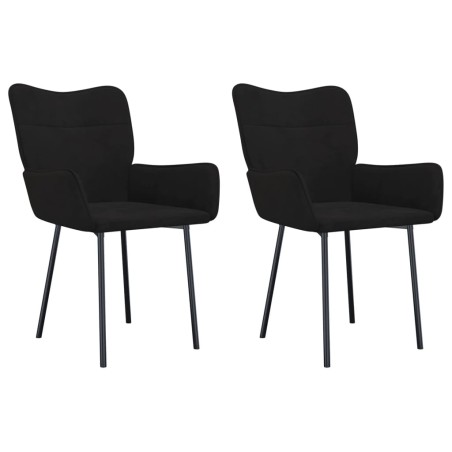 vidaXL Esszimmerstühle 2 Stk. Schwarz Samt