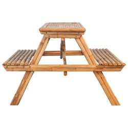 vidaXL Picknicktisch 115x115x81 cm Bambus