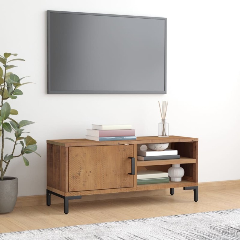 vidaXL TV-Schrank Braun 90x30x40 cm Massivholz Kiefer vidaXL TV-Schrank Braun 90x30x40 cm Massivholz Kiefer
