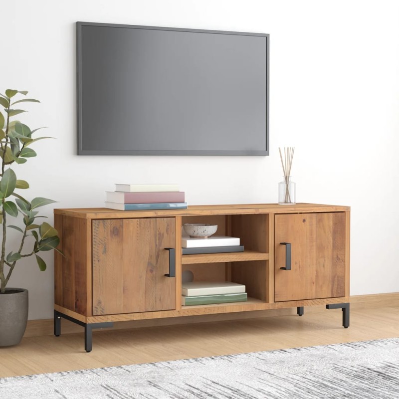 vidaXL TV-Schrank Braun 110x35x48 cm Massivholz Kiefer vidaXL TV-Schrank Braun 110x35x48 cm Massivholz Kiefer