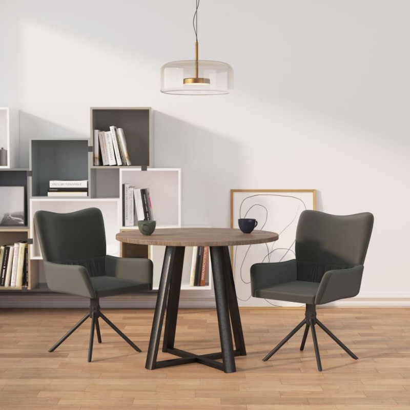 Esszimmerstühle 2 Stk. Drehbar Dunkelgrau Samt Esszimmerstühle 2 Stk. Drehbar Dunkelgrau Samt