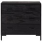 vidaXL Kommode Schwarz 75x35x70 cm Massivholz Kiefer vidaXL Kommode Schwarz 75x35x70 cm Massivholz Kiefer