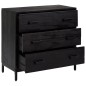 vidaXL Kommode Schwarz 75x35x70 cm Massivholz Kiefer vidaXL Kommode Schwarz 75x35x70 cm Massivholz Kiefer