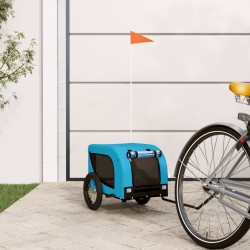 vidaXL Fahrradanhänger Hunde Blau und Schwarz Oxford-Gewebe und Eisen
