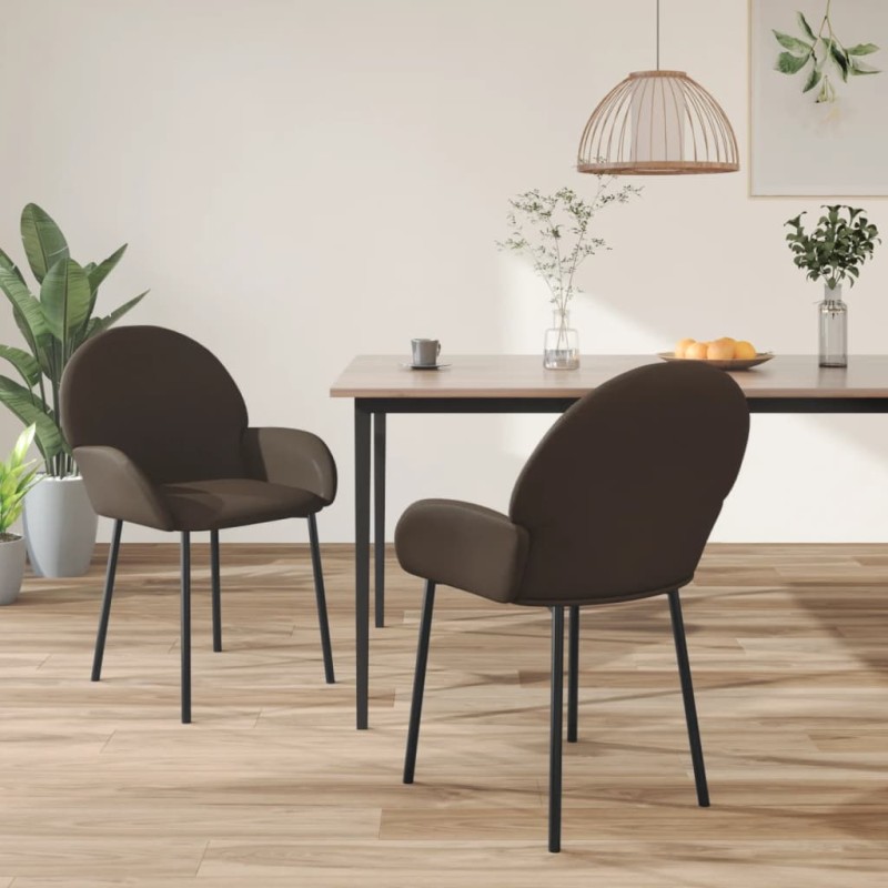 Esszimmerstühle 2 Stk. Braun Kunstleder Esszimmerstühle 2 Stk. Braun Kunstleder