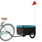 vidaXL Lastenanhänger für Fahrrad Schwarz und Blau 30 kg Eisen vidaXL Lastenanhänger für Fahrrad Schwarz und Blau 30 kg Eisen