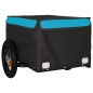 vidaXL Lastenanhänger für Fahrrad Schwarz und Blau 30 kg Eisen vidaXL Lastenanhänger für Fahrrad Schwarz und Blau 30 kg Eisen