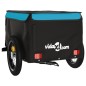 vidaXL Lastenanhänger für Fahrrad Schwarz und Blau 30 kg Eisen vidaXL Lastenanhänger für Fahrrad Schwarz und Blau 30 kg Eisen