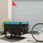 vidaXL Lastenanhänger für Fahrrad Schwarz und Blau 45 kg Eisen vidaXL Lastenanhänger für Fahrrad Schwarz und Blau 45 kg Eisen