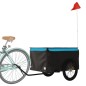 vidaXL Lastenanhänger für Fahrrad Schwarz und Blau 45 kg Eisen vidaXL Lastenanhänger für Fahrrad Schwarz und Blau 45 kg Eisen