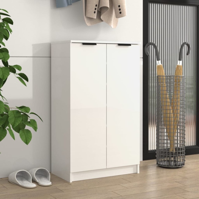 vidaXL Schuhschrank Hochglanz-Weiß 59x35x100 cm Holzwerkstoff vidaXL Schuhschrank Hochglanz-Weiß 59x35x100 cm Holzwerkstoff