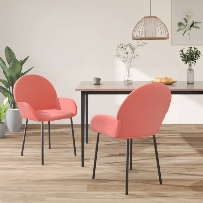 Esszimmerstühle 2 Stk. Rosa Samt Esszimmerstühle 2 Stk. Rosa Samt