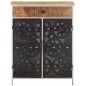 vidaXL Sideboard 60x35x75 cm Raues Mangoholz & Eisen vidaXL Sideboard 60x35x75 cm Raues Mangoholz & Eisen