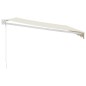 vidaXL Markise Einziehbar Creme 4x3 m Stoff und Aluminium vidaXL Markise Einziehbar Creme 4x3 m Stoff und Aluminium