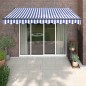 vidaXL Markise Einziehbar Blau und Weiß 3x2,5 m Stoff und Aluminium