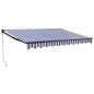 vidaXL Markise Einziehbar Blau und Weiß 3x2,5 m Stoff und Aluminium