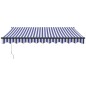 vidaXL Markise Einziehbar Blau und Weiß 3x2,5 m Stoff und Aluminium