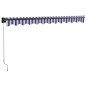 vidaXL Markise Einziehbar Blau und Weiß 3x2,5 m Stoff und Aluminium