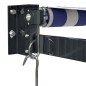 vidaXL Markise Einziehbar Blau und Weiß 3x2,5 m Stoff und Aluminium